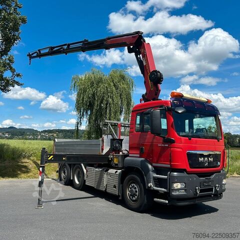 Třístranný sklápěč MAN TGS 28.480 6x4-4 ALLRAD KRAN 19m SEILWINDE Wechs