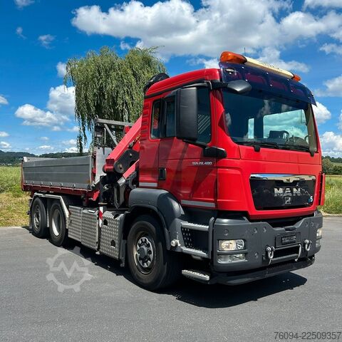 Třístranný sklápěč MAN TGS 28.480 6x4-4 ALLRAD KRAN 19m SEILWINDE Wechs
