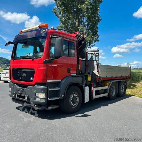Třístranný sklápěč MAN TGS 28.480 6x4-4 ALLRAD KRAN 19m SEILWINDE Wechs