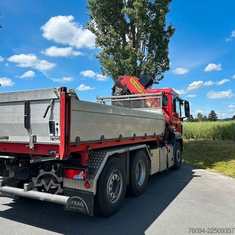 Třístranný sklápěč MAN TGS 28.480 6x4-4 ALLRAD KRAN 19m SEILWINDE Wechs