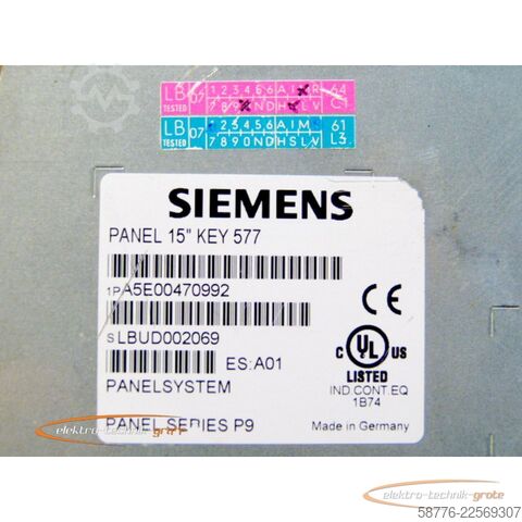 Composant Siemens A5E00470992 Panelsystem Panel 15" SN: LBUD002069