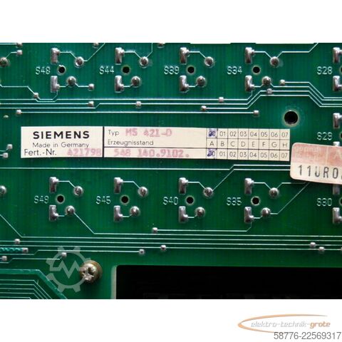 Componente Siemens Bedientafel Sinumerik 8 MS421-D