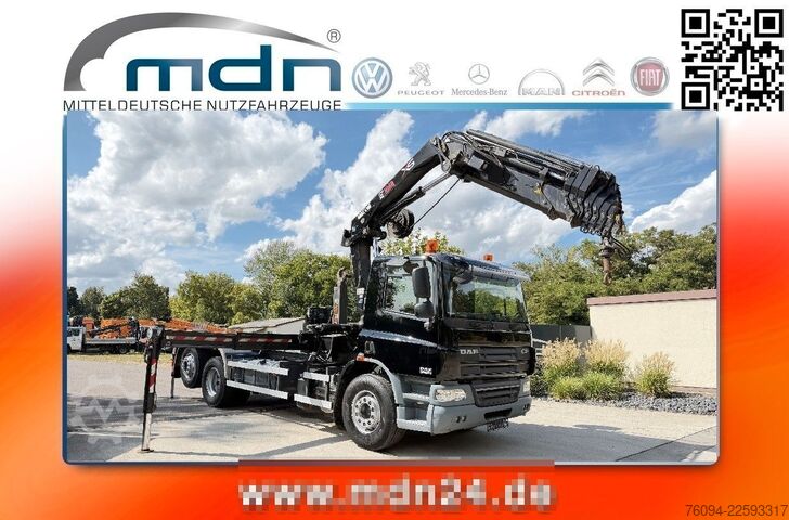 Hákový nosič kontejnerů DAF CF 6x2 lift/lenk Abrollkipper KRAN 22m FUNK