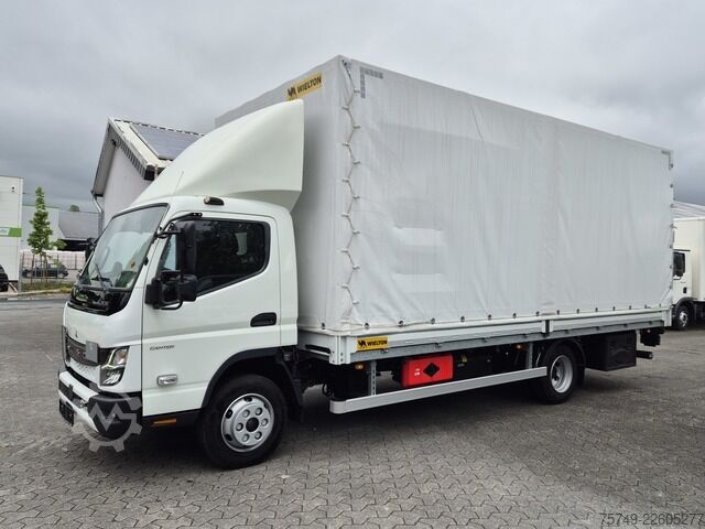 Transportador con plataforma y toldo Fuso Canter 7C18 Aut., Bordwand Pritsche Plane 10Tkm!