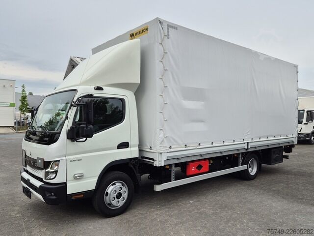 Transportador con plataforma y toldo Fuso Canter 7C18 Aut., Bordwand Pritsche Plane 6Tkm!