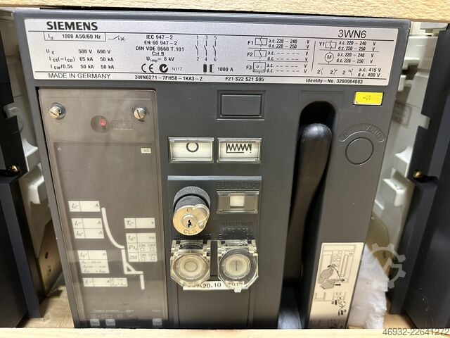 INFÄLLD LUFTBEKÄNNARE – 1 000 A Siemens 3WN6