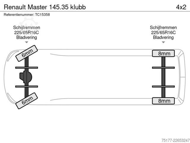 Hefplatform Renault Master 145.35 klubb