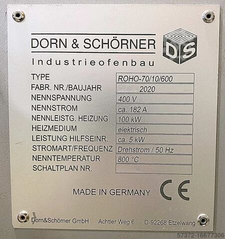 Rollenbaan oven Dorn & Schröder ROHO-70/10/600