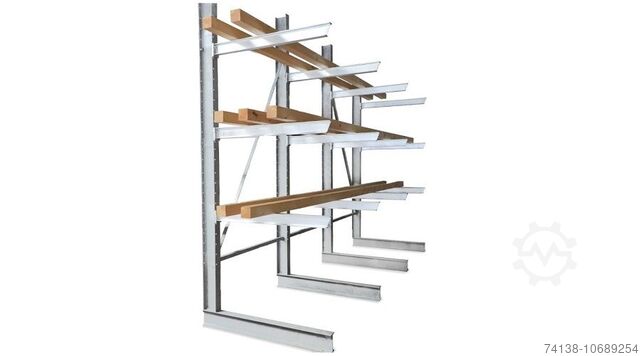Kraftig hylde Kragarmregal einseitig Höhe: 3.500 mm Nutztiefe: 1.200 mm / Länge: 4.000 mm