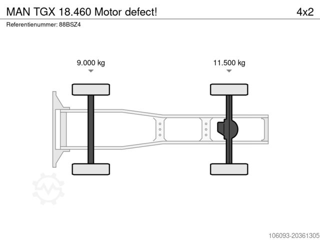 Standard-SZM MAN TGX 18.460 Motor defect!