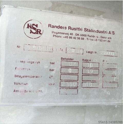Tank container 23,800 L Brand: Randers Rustfri Stålindustri A/S