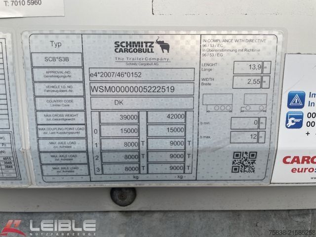 Box semitrailer SCHMITZ CARGOBULL SKO 24*Koffer Bär LBW Ladebordwand & Doppelstock