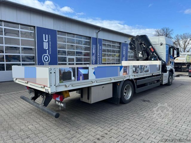 Flatbed truck MAN TGS 18.360 4x2 Pritsche Kran HIAB XHIDUO 188 E5