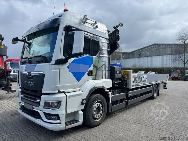 Flatbed truck MAN TGS 18.360 4x2 Pritsche Kran HIAB XHIDUO 188 E5