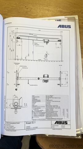 2x 16.240 mm / 5 toneladas + estructura de acero Abus Overhead crane