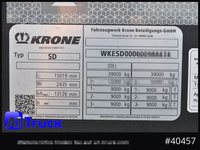 Cserélhető felépítményes félpótkocsi KRONE Container Chassi lang, 2 x 7,45 Wechselbrücken, wenig genutzt..