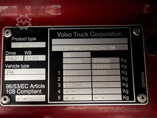 Standard-SZM Volvo FH 500 6X2/2/ FULL AIR/ DUAL CLUTCH/ WB 410/ SP...