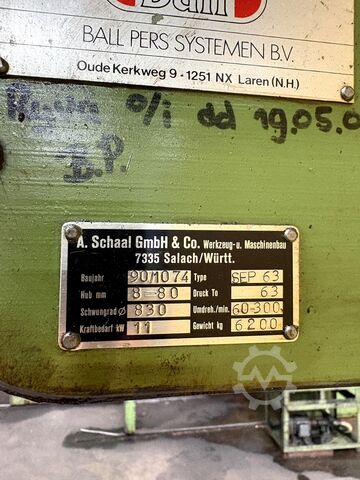 Mașină automată de perforat SCHAAL SEP 63