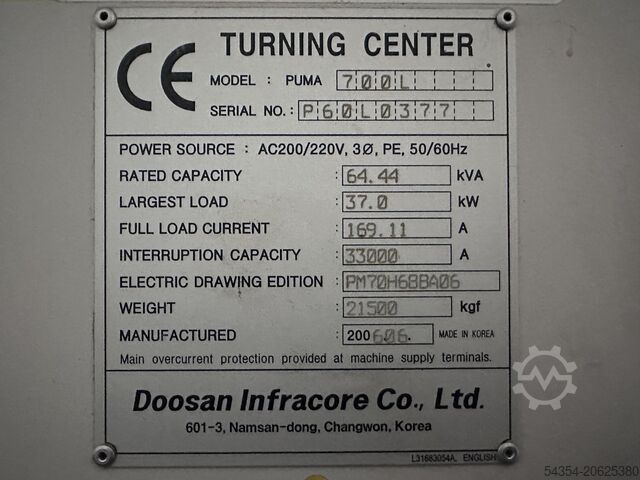 CNC draai- en freescentrum Doosan Puma 700L