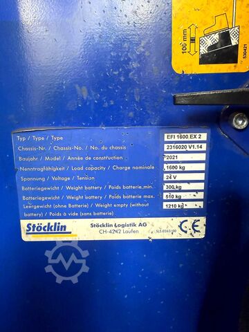 Ruční vysokozdvižný vozík Stöcklin EFI 1600 EX2