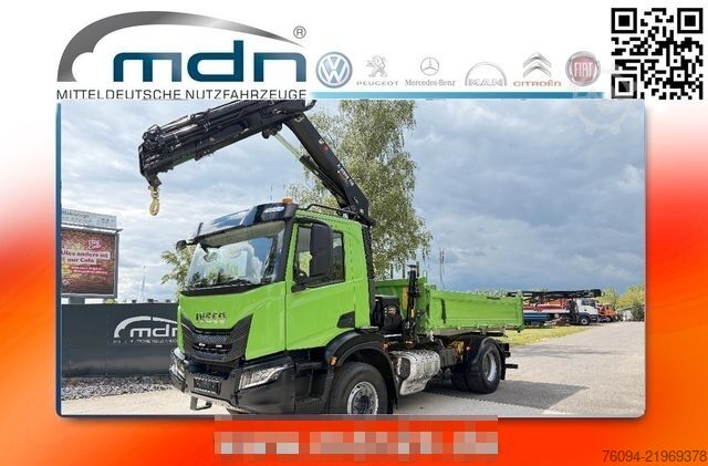 Třístranný sklápěč IVECO AD200X40 4x2 Kipper KRAN 12m Funk Greifer AHK