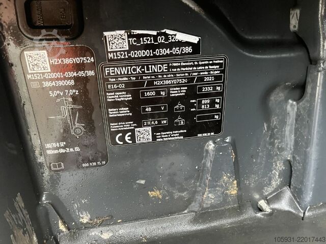 Elektrický 3kolový vysokozdvižný vozík Linde E16-02