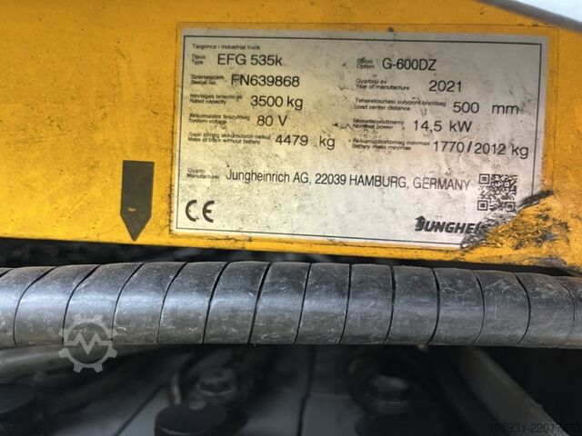 Elektromos négykerekű targonca Jungheinrich EFG535k