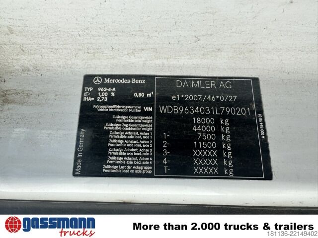 Standardní tahač Mercedes-Benz Actros 1845 LS 4x2, StreamSpace, Kipphydraulik