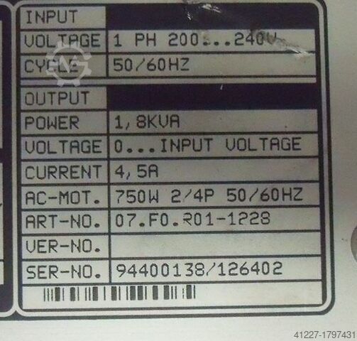 Variador de frecuencia 0,75 kW KEB 07.F0.R01-1228