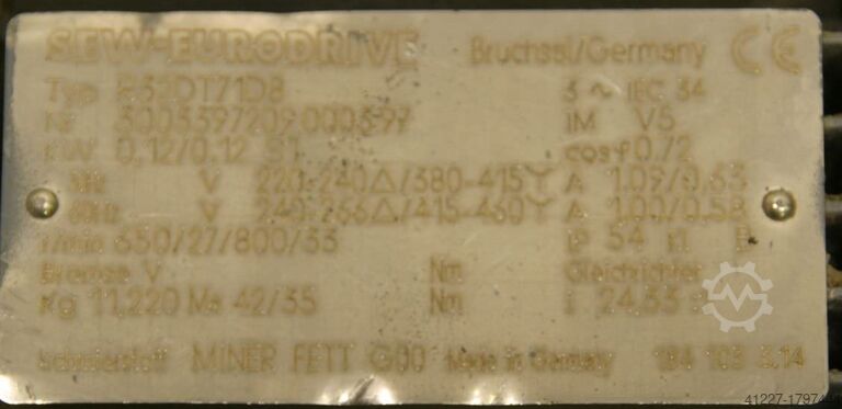 Převodový motor 0,12 kW 27 ot / min SEW-EURODRIVE R32DT71D8