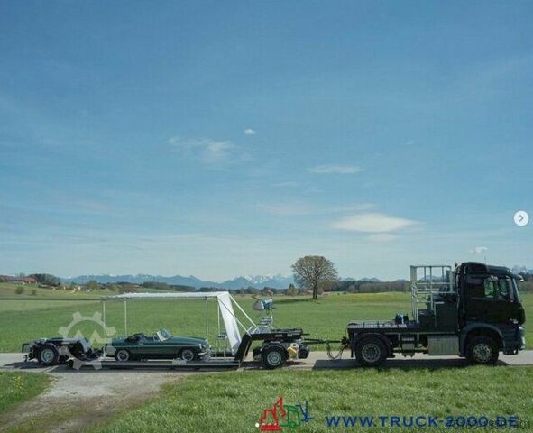 Autószállító teherautó Mercedes-Benz 2143 Spezialgespann für TV & Film Produktion