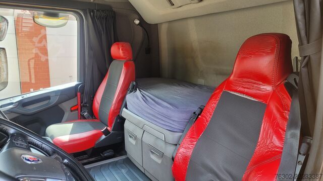 Kamion sa ravnom platformom i ceradom SCANIA R 450 Topline 6x2 Lift&Lenkachse LBW Alu