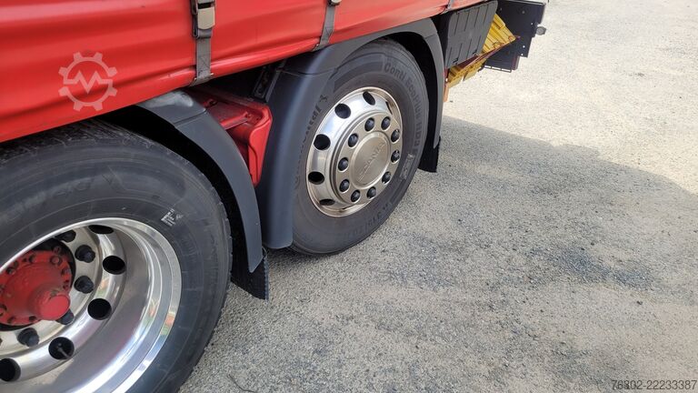 Kamion sa ravnom platformom i ceradom SCANIA R 450 Topline 6x2 Lift&Lenkachse LBW Alu
