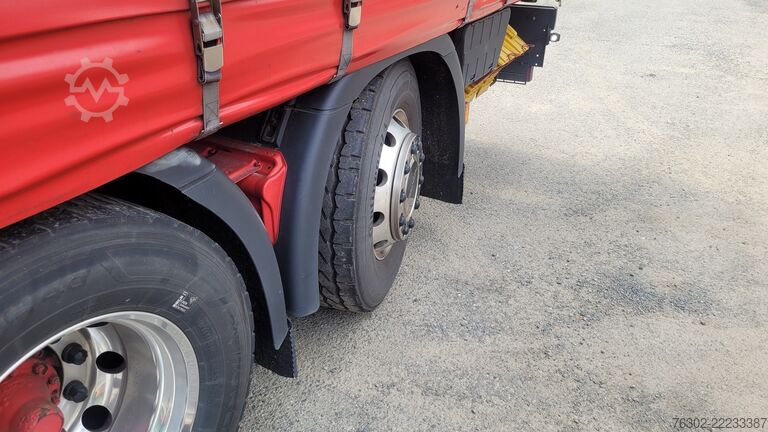 Kamion sa ravnom platformom i ceradom SCANIA R 450 Topline 6x2 Lift&Lenkachse LBW Alu