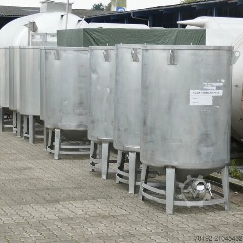 Conteneurs de transport ouverts de 1000 litres en inox V4A pour produits alimentaires Waldner 9685
