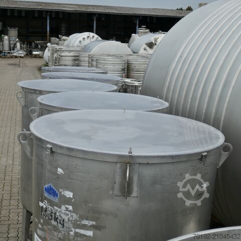 Conteneurs de transport ouverts de 1000 litres en inox V4A pour produits alimentaires Waldner 9685