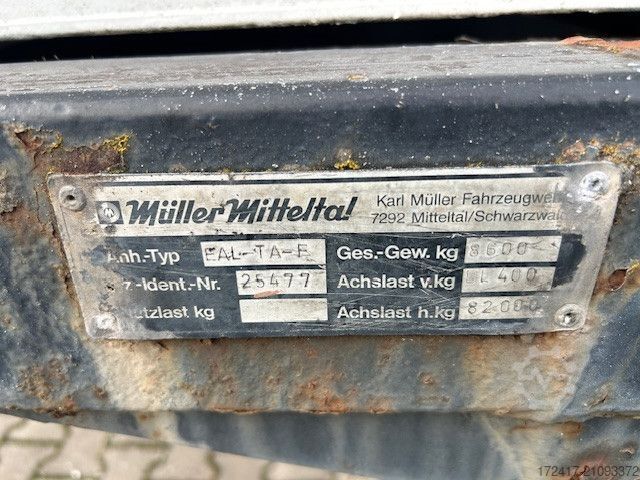 Koffer aanhanger MÜLLER-MITTELTAL EAL-TA-F 8,6tonner 5,8 Nutzlast 2 ACHSER TANDEM