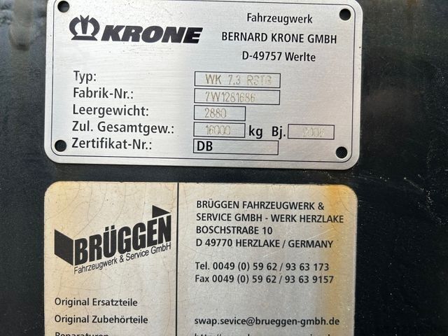 Reboque de carroçaria intercambiável KRONE 2 x Vorhanden Wechselbrücke Rolltor  KOFFER