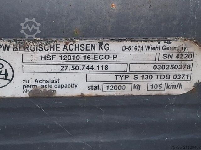 Axle for construction machinery BPW HSF 12010-16 ECO-P
