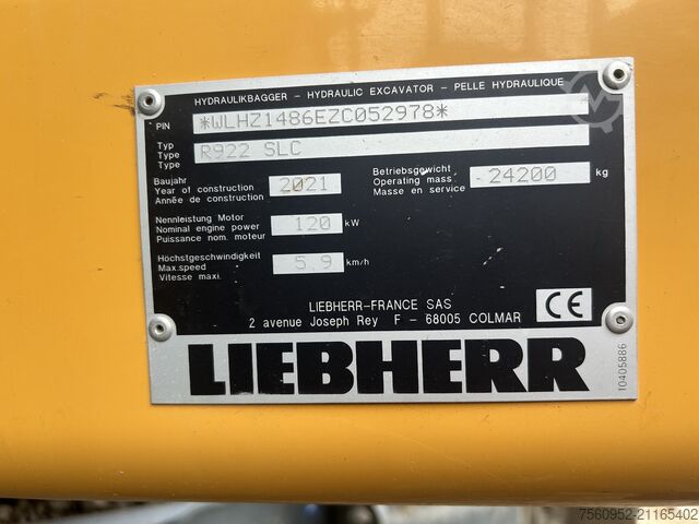 Chain excavator Liebherr R 922 Litronic