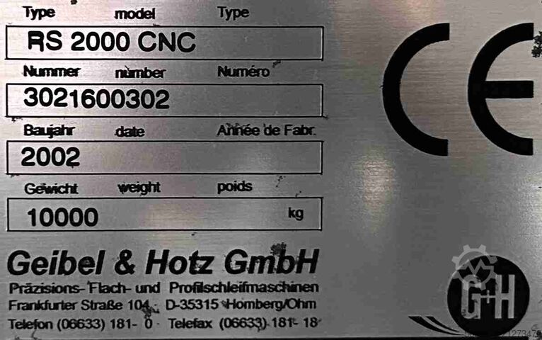 CNC slijpmachine GEIBEL & HOTZ RS 2000 CNC