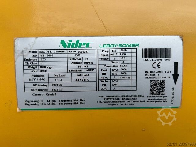 Aggregato Caterpillar 3516B - 2.250 kVA Generator - DPX-25084