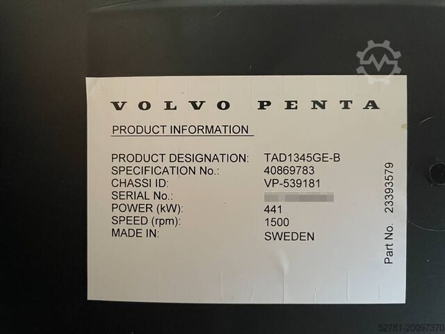 Agrégat Volvo TAD1345GE - 500 kVA Generator - DPX-18881