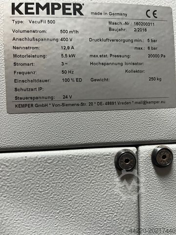 Welding fume extraction KEMPER VACU FIL 500