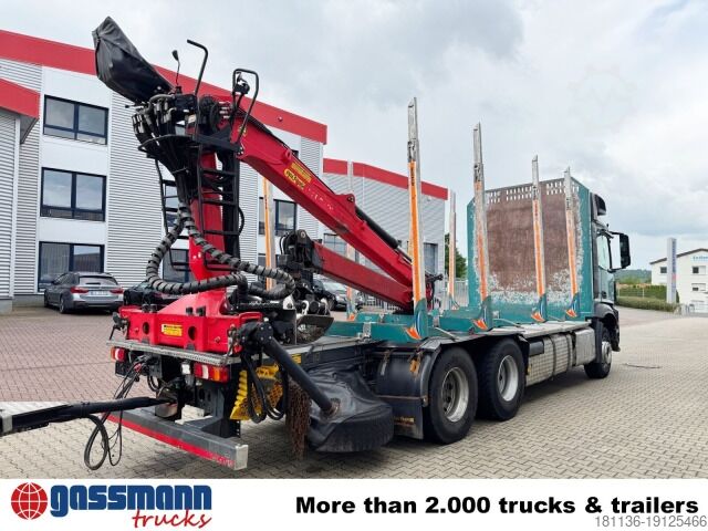 Autocamion pentru transport bușteni Mercedes-Benz Arocs 2651 L 6x4, Retarder, StreamSpace, Heckkran