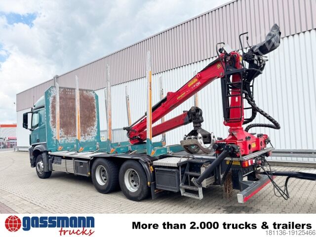 Autocamion pentru transport bușteni Mercedes-Benz Arocs 2651 L 6x4, Retarder, StreamSpace, Heckkran