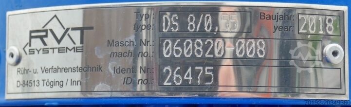 530-litrowy ogrzewany/chłodzony zbiornik ciśnieniowy, Aisi 316 z mieszadłem śmigłowym  9570
