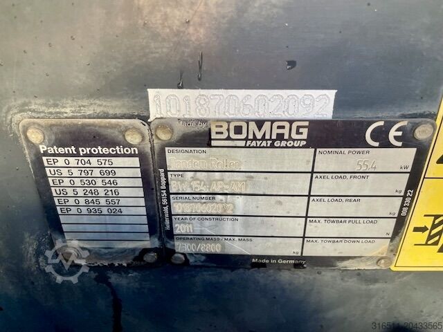 Tandem roller Bomag BW154 AP-4AM