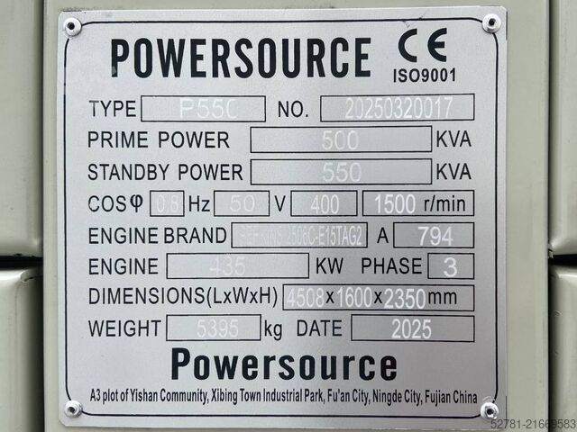 Aggregaat Perkins 2506C-E1STAG2 - 550 kVA Generator - DPX-19814