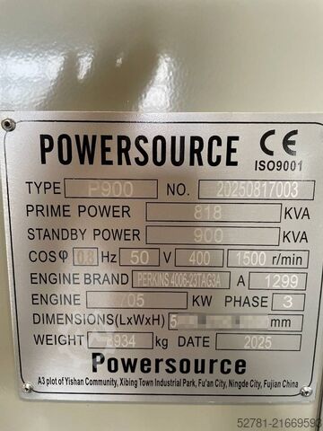 Aggregaat Perkins 4006-23TAG3A - 900 kVA Generator - DPX-19818